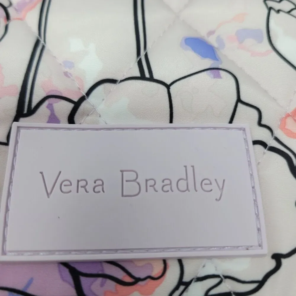 Vera Bradley Ultralight Laptop Crossbody Anemone Watercolor Pink Bag New $119
